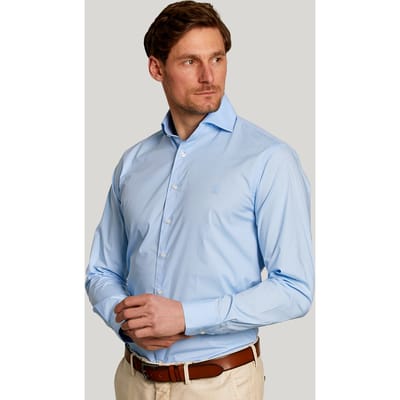 River Woods Slim Fit Uni Stretch Shirt Light Blue Maat: 3XL | Casual Overhemden Outlet | Heren | Blauw