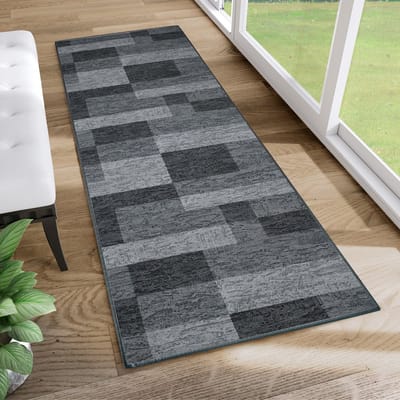 Tapiso Antislip Rubber Vloerkleed Gang Grijs Rubbermat Tapijt Maat- 80x100