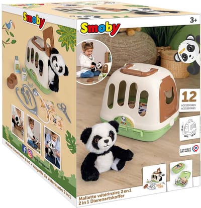 Smoby dierenverzorger reismand panda speelgoedset met accessoires.
