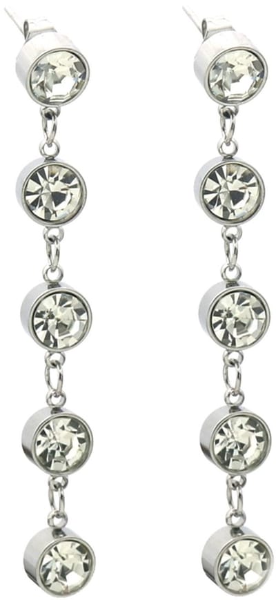 Oorbellen kristal - RVS - 5 cm