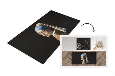 Keukenloper - Loper keuken - Meisje met de parel - Vermeer - Bril - 120x60 cm - Keukenloper vinyl