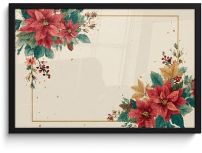 Poster in lijst - Fotolijst 60x40 cm - Posters - Kerst - Pointia - Omlijsting - Kleurrijk - Posterlijst zwart - Decoratie - Wanddecoratie woonkamer - Muurdecoratie slaapkamer - Kerstversiering - Kerstdecoratie voor binnen - Kerstmis
