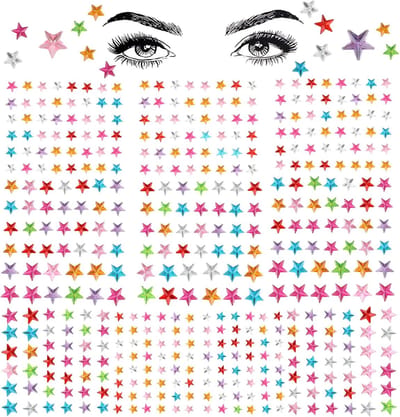 5 stuks ster glitterstenen zelfklevend, kleurrijke sterrengezicht, edelsteenstickers, strassteentjes, acryl, kleine sterstickers, sierstenen voor feestjes, festivals