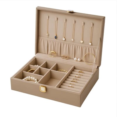 Lomera Sieradendoos - Sieraden Opbergen - Sieraden Organizer - Kettinghaakjes - Ringklemmen - Opbergvak Sieraden - Rose-Goudkleurige Sluiting - Sieraden Opbergsysteem - Sieraden Opbergoplossing - Sieraden Opbergaccessoire
