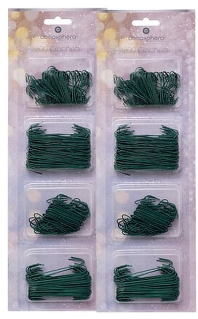 Atmosphera kerstbalhaakjes - 600x stuks- groen - 7 cm en 10 cm - kerstballen ophangen haakjes - kerstboomhaakjes