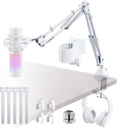 Verstelbare Microfoon Arm Desk Mount voor Podcasting en Gaming - Opvouwbaar met Schroefadapter
