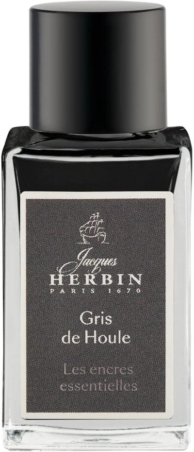 Jacques Herbin Vulpen inkt - Inktfles Essentielles - Gris de Houle - 15 ml - Grijs
