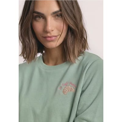 Sweatshirt met ronde hals en borduursel