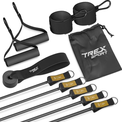Trex Sport TX-050TS - Weerstandsbandenset - 5 stuks - Met accessoires - Weerstand 4,6-22,8 kg
