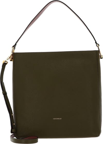 COCCINELLE Leren Handtas Schoudertas Liya Handbag Loden / Brule Olijfgroen