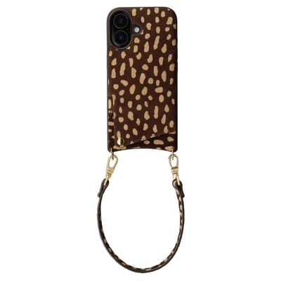 Selencia Hoesje - Geschikt voor Apple iPhone 17 - Real Leather Backcover met Pashouder - Fawn Chic