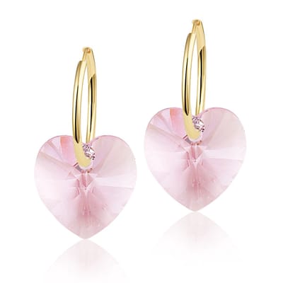 Montebello Oorbellen Alicia HG29 - Swarovski Hart - 925 Zilver Verguld - Ø14mm - 24mm