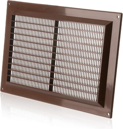 Ventilatierooster 250x170mm Bruin Kunststof met Anti-Insectengaas