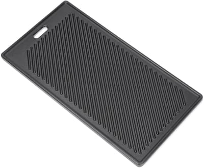 Dailygoods - Denmay Omkeerbare gietijzeren kookplaat 45 x 24 cm voor alle RÖSLE VIDERO G2, G3, G4 en G6 gasbarbecues (vanaf modeljaar 2021) universele accessoires bakplaat