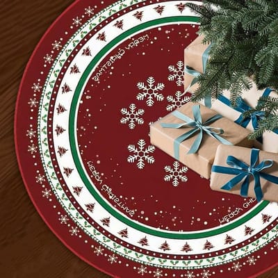Decoratieve Kerstboomrok van 120 cm, Kerstboomkleed, Voetbedekking voor Kerstboom, Perfect voor Kerstversiering en Sfeervolle Decoratie