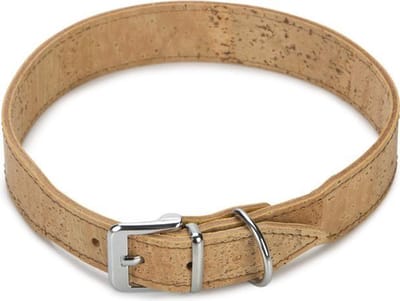 Beeztees leren halsband Cork. Naturel. 55 cm x 30 mm.