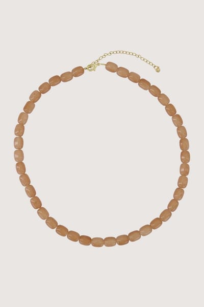 Zusss Smalle Kralen Ketting Warm Camel