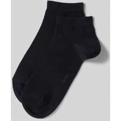FALKE Happy 2-Pack kort eenkleurig katoen multipack sneakersokken enkelsokken dames blauw - maat 35-38