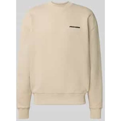 Oversized sweatshirt met logostitching en ronde hals