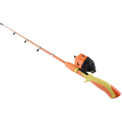 Ensemble Canne à Pêche pour Enfants Portable 1,3 Mètre Canne à Pêche Télescopique et Moulinet Kit Combo pour Garçons et orange