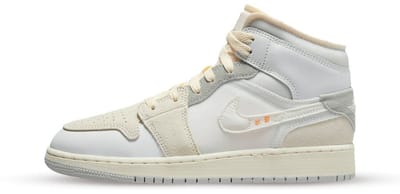 Air Jordan 1 Mid SE Craft Inside Out White Grey (GS) - Maat 35.5