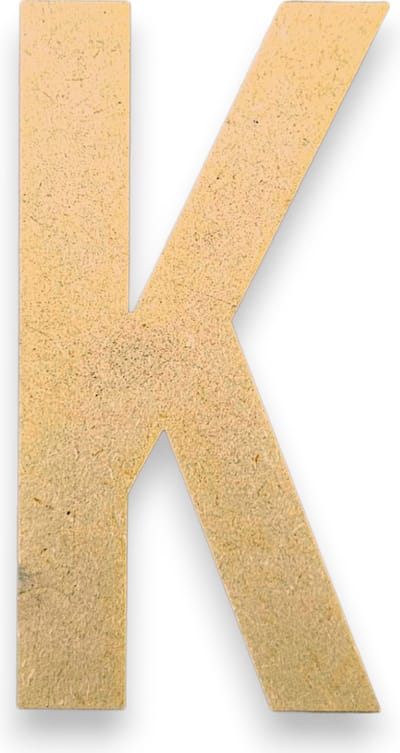 MGM Trading - K - Letters en Cijfers van MDF - 10 cm hoog - 9MM Dik - Beige - Laser gesneden - Per Stuk