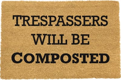 MadDeco - kokos deurmat - Trespassers will be composted - duurzaam gemaakt in europa - 60 x 40 cm