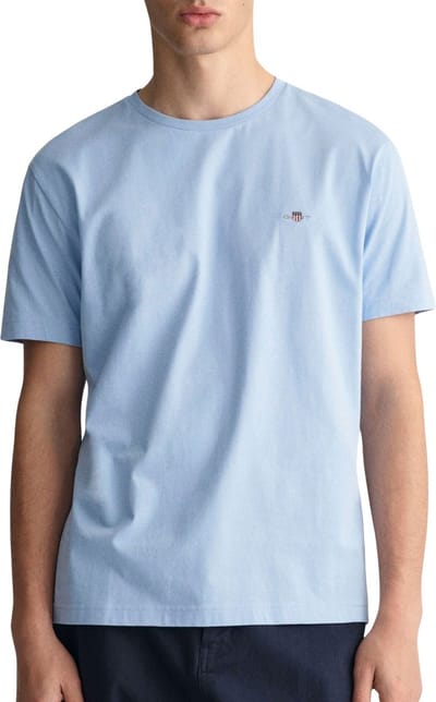 Gant T-shirt Shield Logo Lichtblauw - Maat XXL - Heren - Casual T-shirts