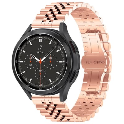 By Qubix - Geschikt voor Garmin bandje - Stalen band - Rosé goud - Geschikt voor Garmin Approach S12 / S40 / S42 - Smartwatch bandje 20mm