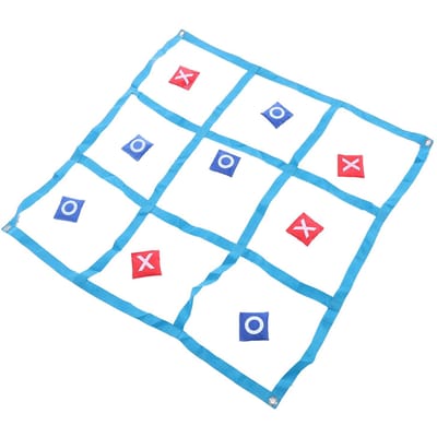 Grand Jeu d'Extérieur XO Plateau XO en Nylon Jeu de Lancer de Jardin avec Sacs à Jetons X et O Sac à Cordon pour Enfants Jeux de Pelouse d'Intérieur Camping blue