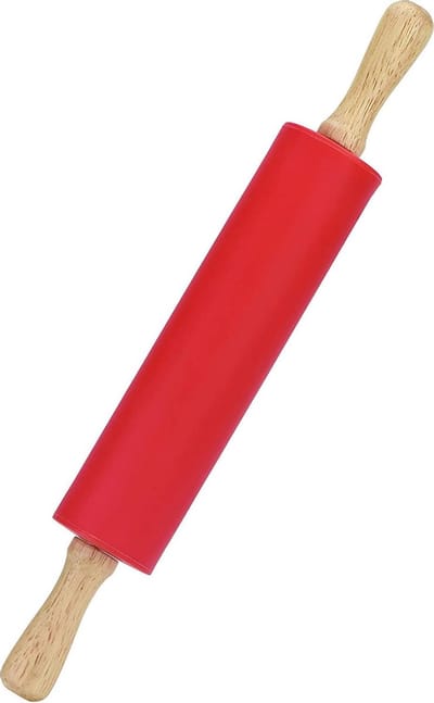 Doodadeals® Deegroller Antikleef - Rolstok - Siliconen - Rood - 1 stuks