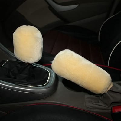 Dailygoods- Pluche Set - Zacht en Pluizig - Handremhoes - Schakelpookafdekking - Automatische Schakelhendel - Veilig en Comfortabel - Autobekleding