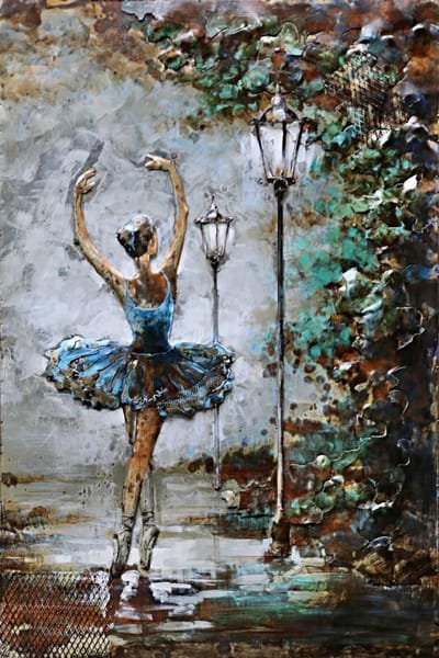 Metalen 3d schilderij 80x120cm Ballerina