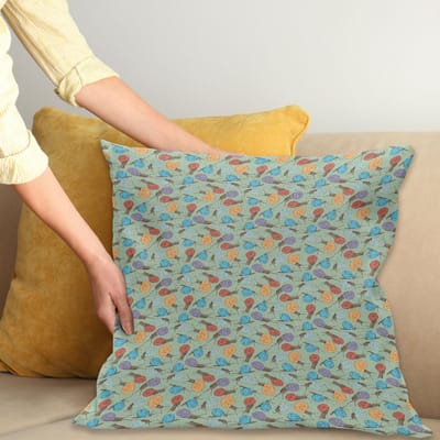 ABAKUHAUS Kussenhoes – Diermotief – Slakken en Weekdieren – 40x40 cm – Turkoois