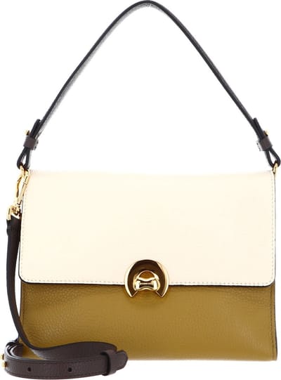 COCCINELLE Leren Handtas Schoudertas Coccinelle Binxie Tricolor Handbag Grained Leather Multi. Butter Veelkleurig