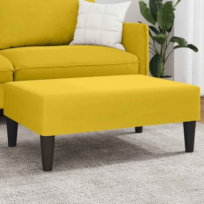 vidaXL - Voetenbank - 77x55x31 - cm - fluweel - geel