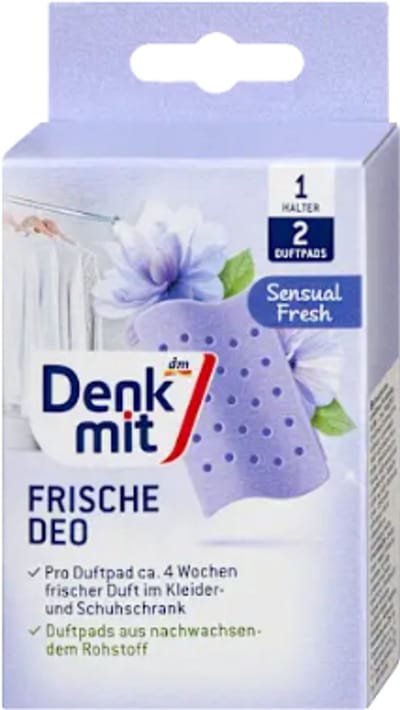 Denkmit Geurdeodorant - Sensual Fresh - 2 stuks | Frisse Geur voor Kleding- en Schoenenkasten - Tegen Onaangename Geurtjes