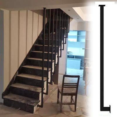 Verstelbare Balustrade - Decoratieve Trapleuning - Veiligheid Binnen - Roestvrij Ovengecoat - 95 Cm Hoogte