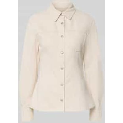 overhemdblouse in denimlook met borstzak