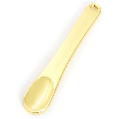 1 stuks Metalen Zink Mini Cosmetische Spatel Gebogen Schep Goud Zilver Make-up Masker Crème Lepel Oogcrème Stick Beauty Schep goud
