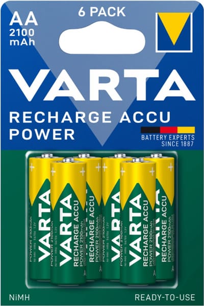 VARTA Pack de 6 batterijen oplaadbaar Accus AA 2100 mAh 1,2V Ni-Mh