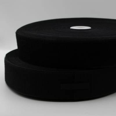 25 METER Opnaaibare KLITTENBAND ZWART 50MM