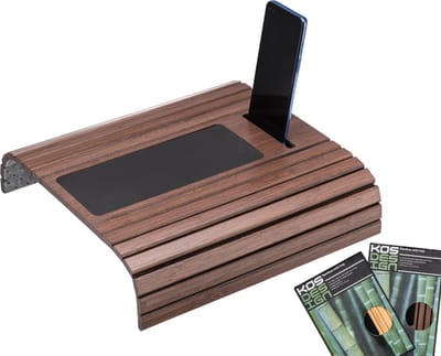 Kos Design Armleuning Organizer - Banktafel - Bank Organizer - Bank Dienblad - flexibel dienblad armleuning - Bamboe - Beschermende Coating - Zwart - Wit - Anti Slip
