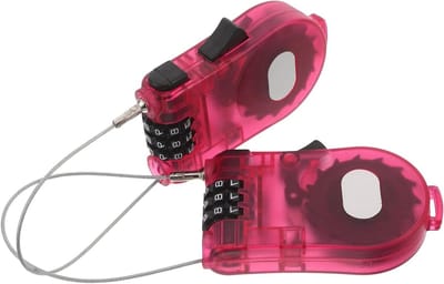 Kabel slot - Combinatie slot - Veiligheid uitrusting - Verstelbaar staalkabel - 9.5 cm - Multicolour
