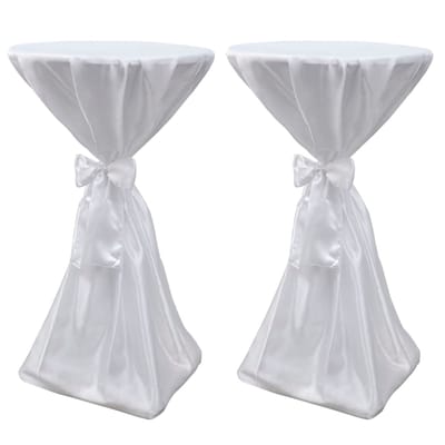vidaXL - Statafelhoes - met - strik - 70cm - Wit - (2 - stuks)