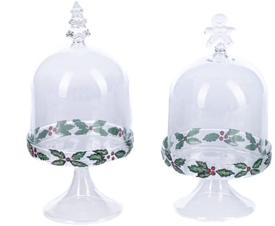 Goodwill Stolp Hulsttak Kerstboom of Gingerbread pop helderglas Glas Goud 18 cm Let op Prijs per Stuk