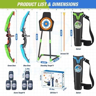 Arc et Flèches pour Enfants Tir à l'Arc Enfant Arc d'Entraînement Arc Recurve Utilisation Extérieure Jeu Athlétique Chasse Tir Jouet Cadeau Garçons Kit d'Arc Kit