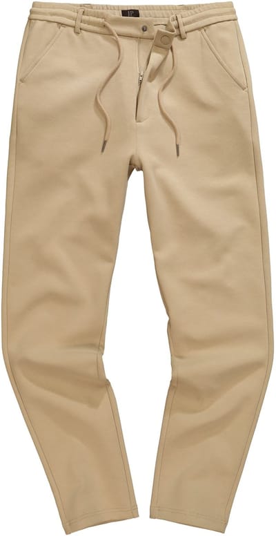 JP 1880 - Heren - Jersey broek instapbroek met tailleband chino FLEXNAMIC® - Beige - Maat 5XL