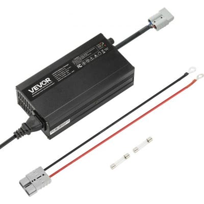 VEVOR 12V 10A lithium-acculader, 14,6V DC-laadspanning, met Anderson-connector, LED-display, 0V-activering, voor lithium-LiFePO4-deepcycle-accu's van boten en campers