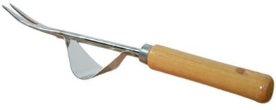 Onkruid - Onkruidverwijderaar - Onkruidtrekker - Wortelwiedmachine met houten handvat - Geschikt voor graven, wieden en losmaken van de grond Handmatige wiedmachine - Cadeau voor de tuinier - Roestvrij staal - 31,5 x 1,7 cm
